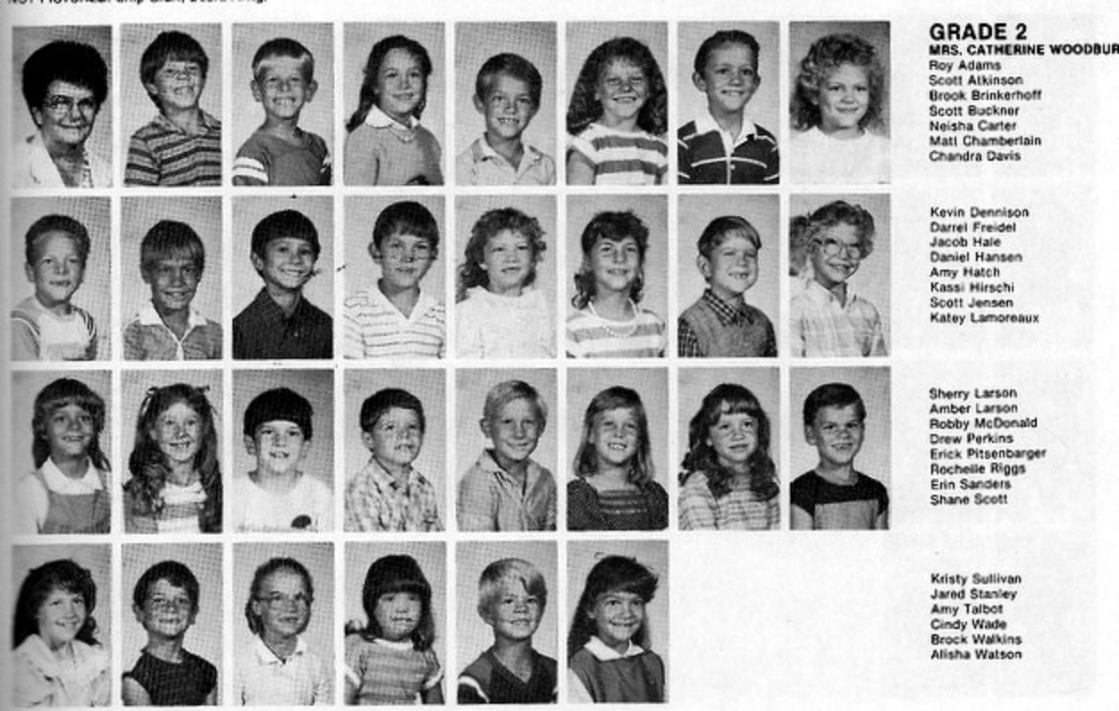 Mrs. Catherine Woodbury's 1984-1985 second grade class at East Elementary School