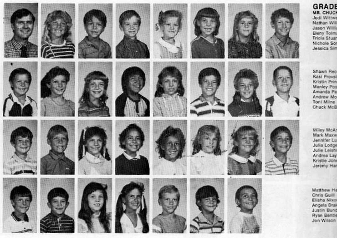 Mr. Chuck West's 1984-1985 third grade class at East Elementary School