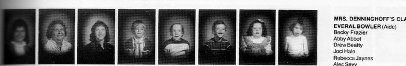 Mrs. Patricia Denninghoff's 1985-1986 special education class at East Elementary School