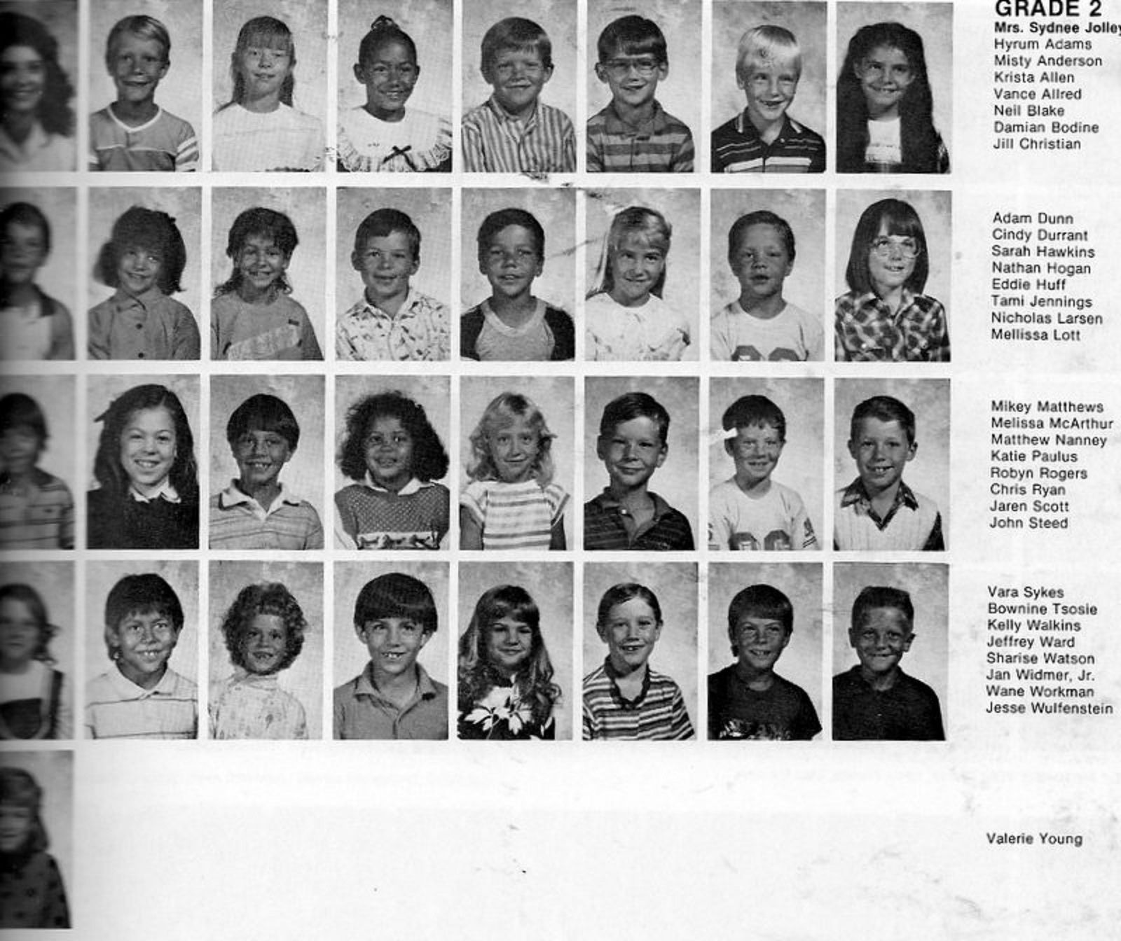 Mrs. Syndee Jolley's 1986-1987 second grade class at East Elementary School
