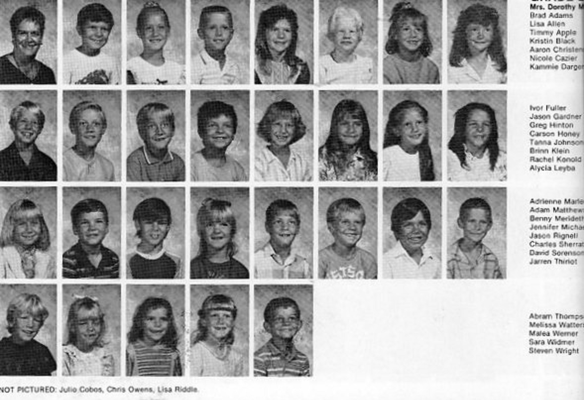 Mrs. Dorothy Malcomson's 1986-1987 second grade class at East Elementary School