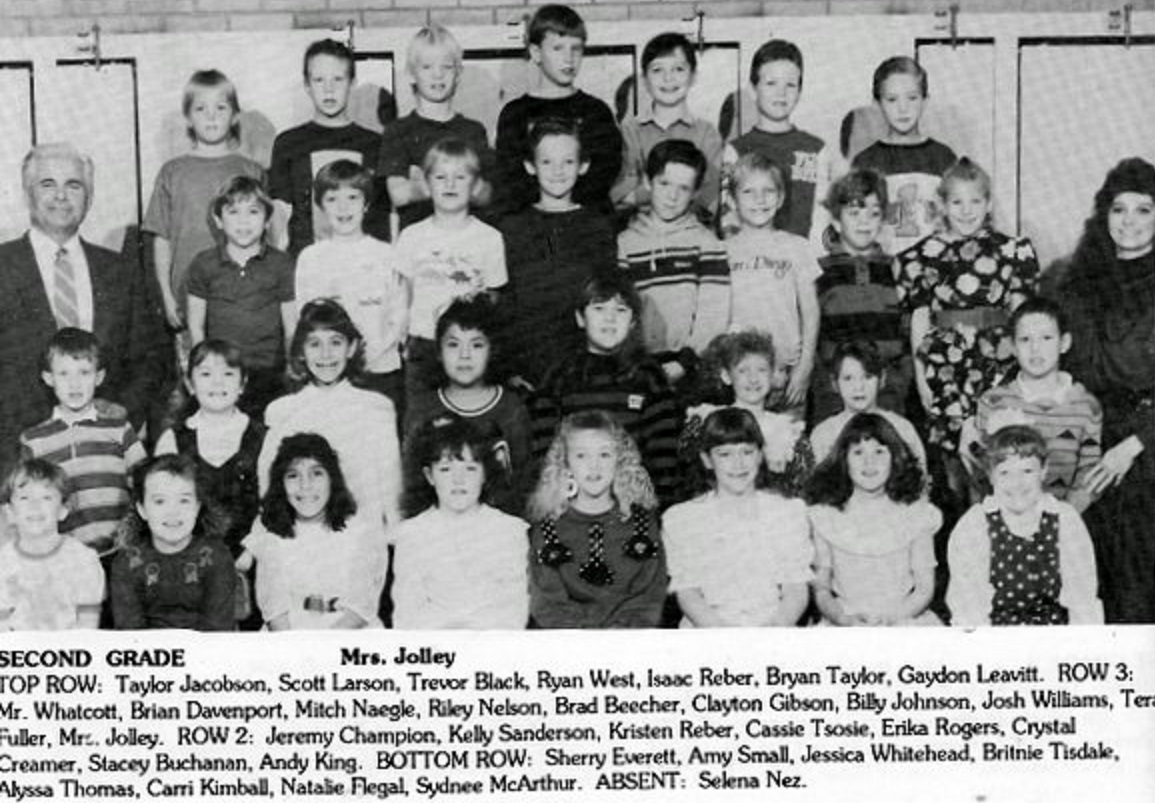 Mrs. Syndee Jolley's 1989-1990 second grade class at East Elementary School