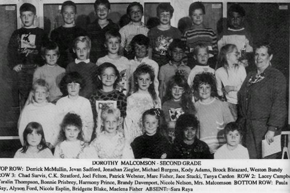 Mrs. Dorothy Malcomson's 1990-1991 second grade class at East Elementary School