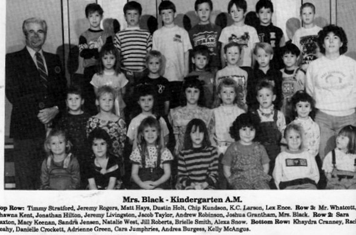Mrs. Jeannie Black's 1991-1992 AM kindergarten class at East Elementary School