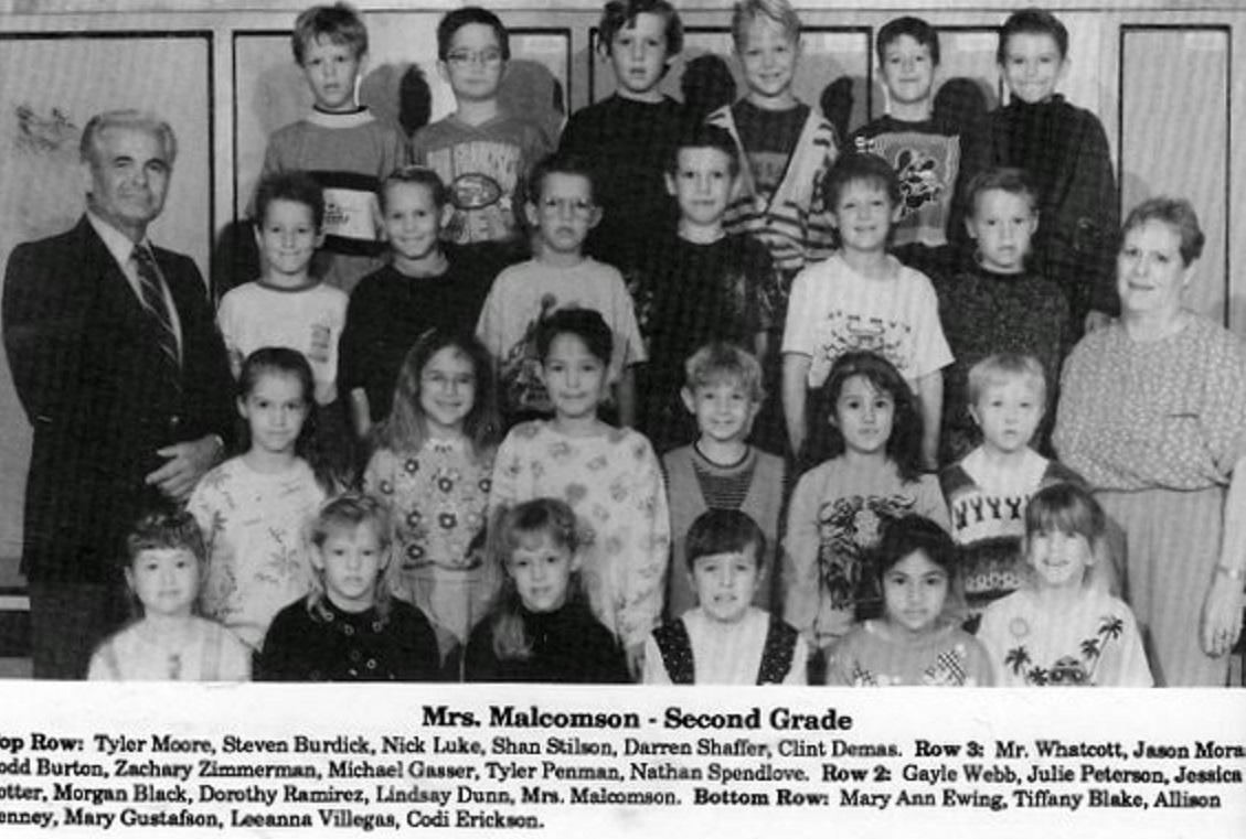 Mrs. Dorothy Malcomson's 1991-1992 second grade class at East Elementary School