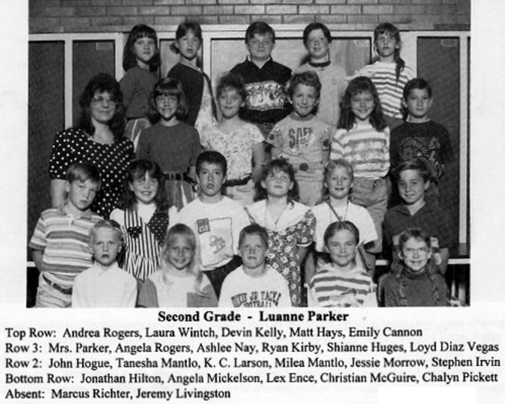 Mrs. Luanne Parker's 1993-1994 second grade class at East Elementary School