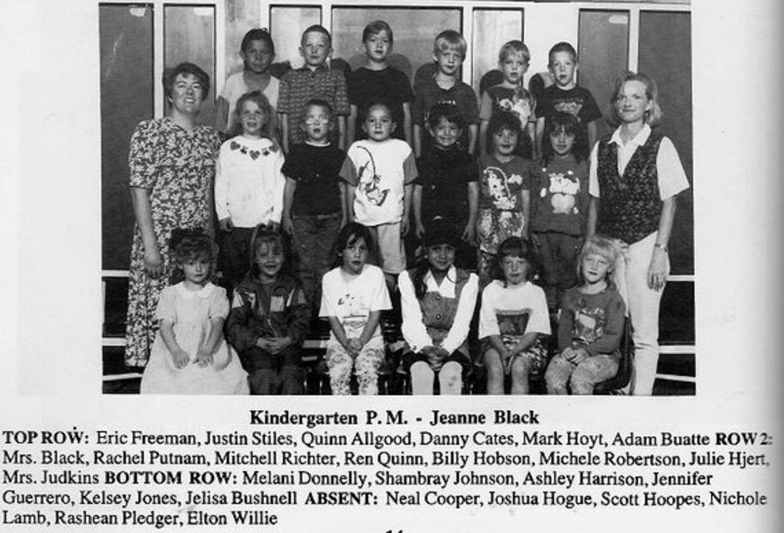 Mrs. Jeannie Black's 1994-1995 PM kindergarten class at East Elementary School