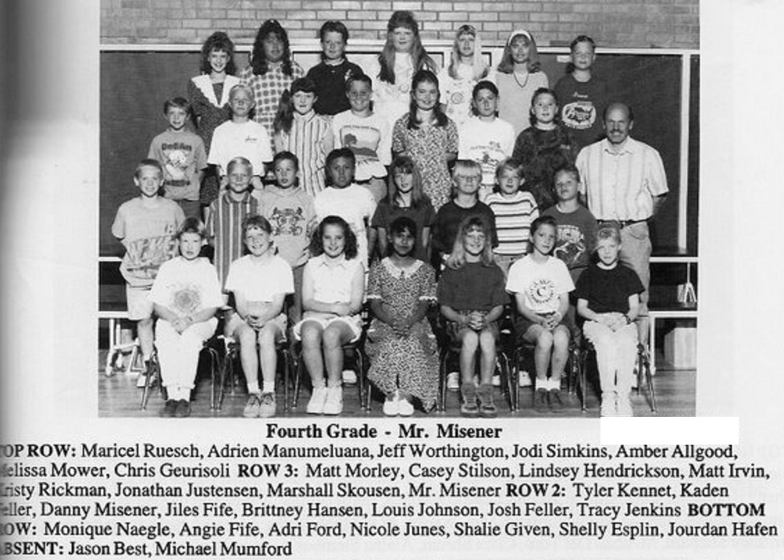 Mr. David Misener's 1994-1995 fourth grade class at East Elementary School