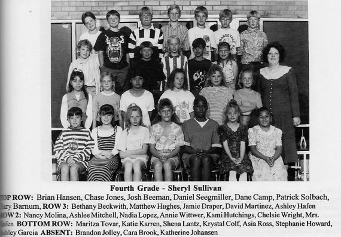 Mrs. Sheryl Sullivan's 1994-1995 fourth grade class at East Elementary School
