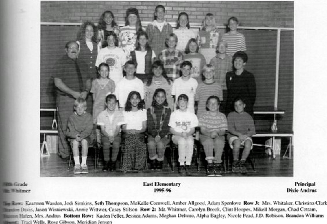 Mr. Ronald Whitmer's 1995-1996 fifth grade class at East Elementary School