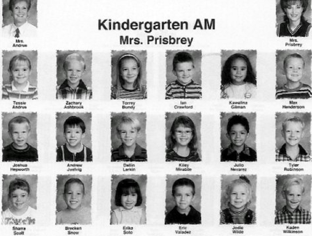 Mrs. Carolyn Prisbrey's 1998-1999 AM kindergarten class at East Elementary School