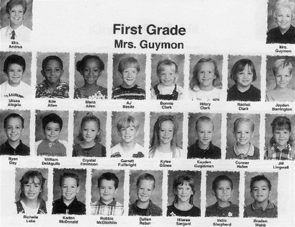 Mrs. Merrillyn Guymon's 1998-1999 first grade class at East Elementary School