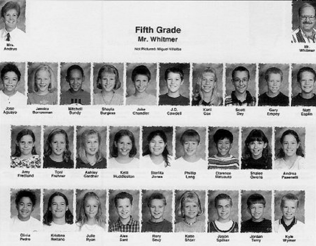 Mr. Ron Whitmer's 1998-1999 fifth grade class at East Elementary School