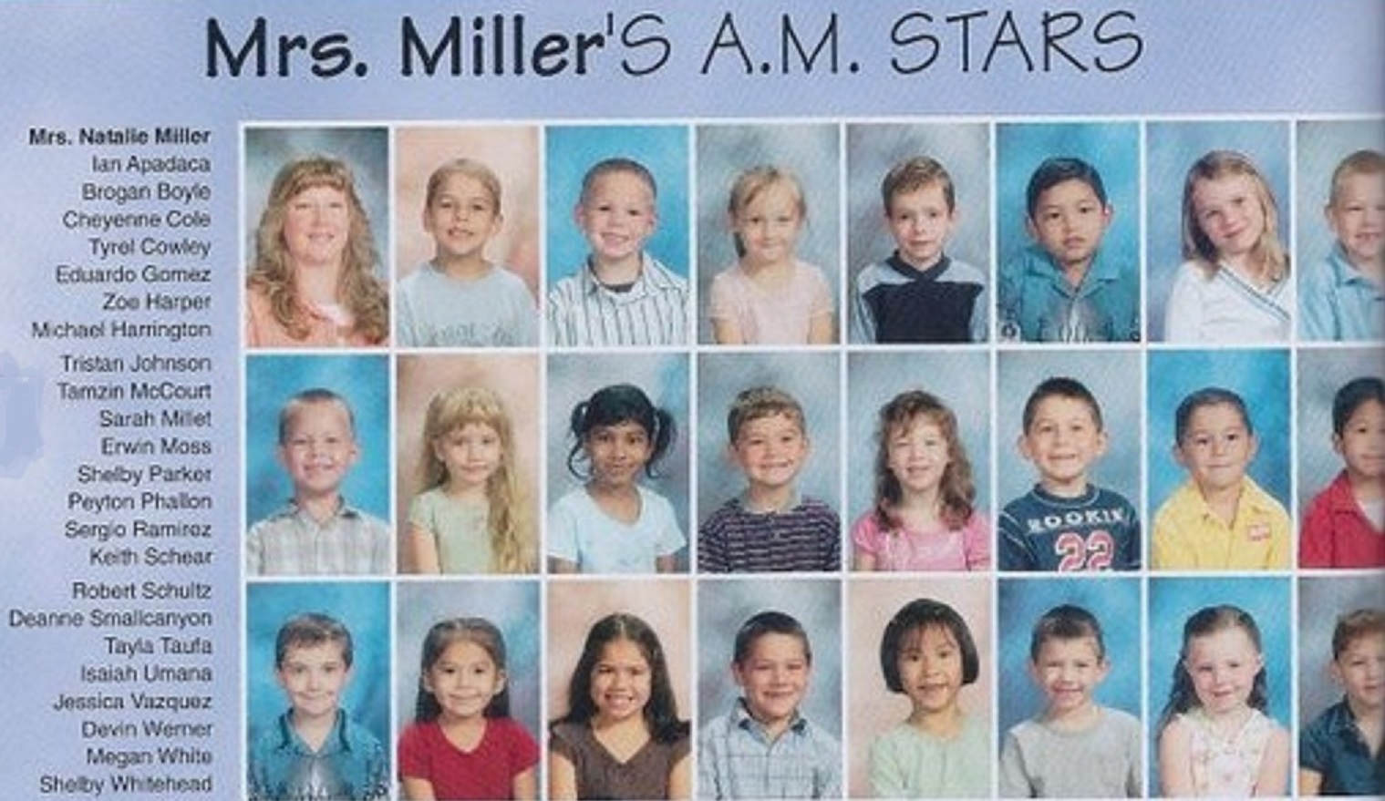 Mrs. Natalie Miller's 2006-2007 AM kindergarten class at East Elementary School