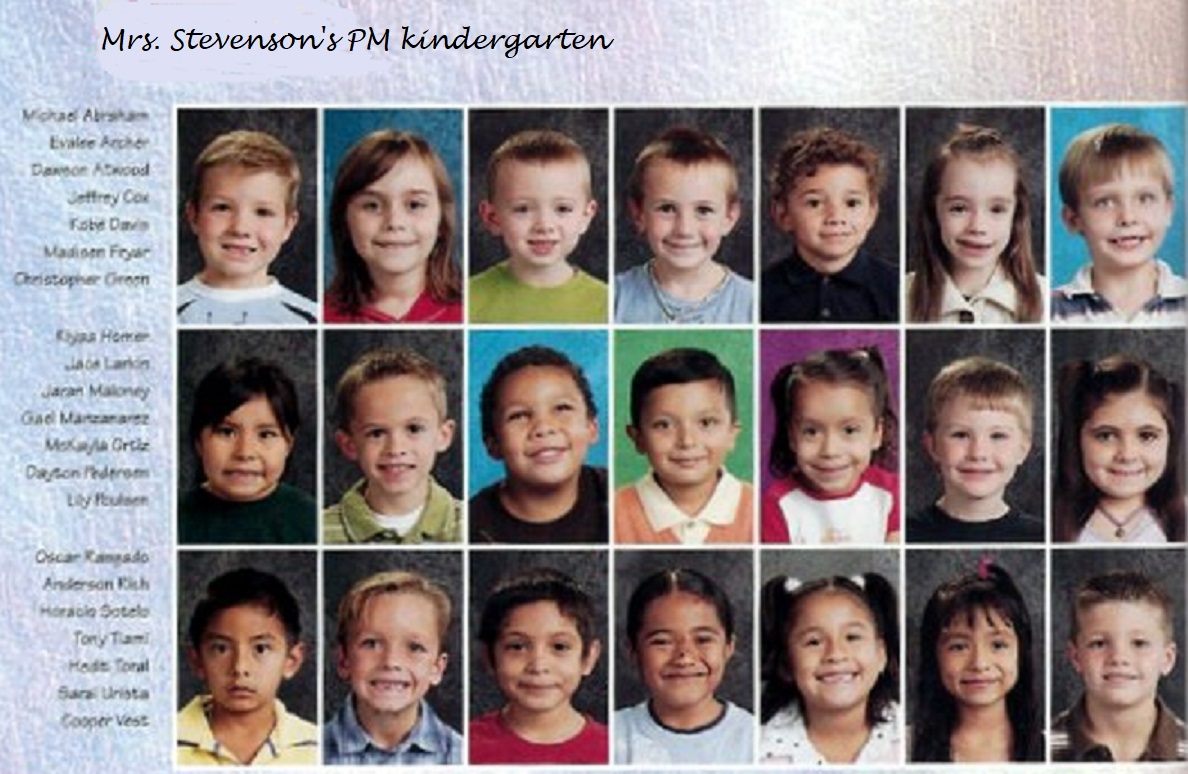 Mrs. Stevenson's 2007-2008 PM kindergarten class at East Elementary School