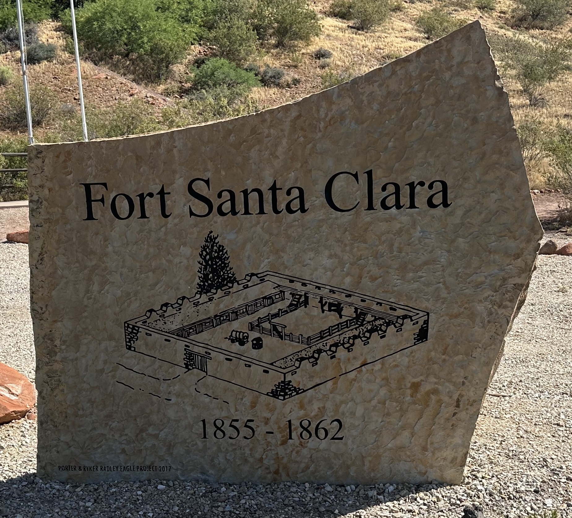 Sign at the Fort Santa Clara Historical Site