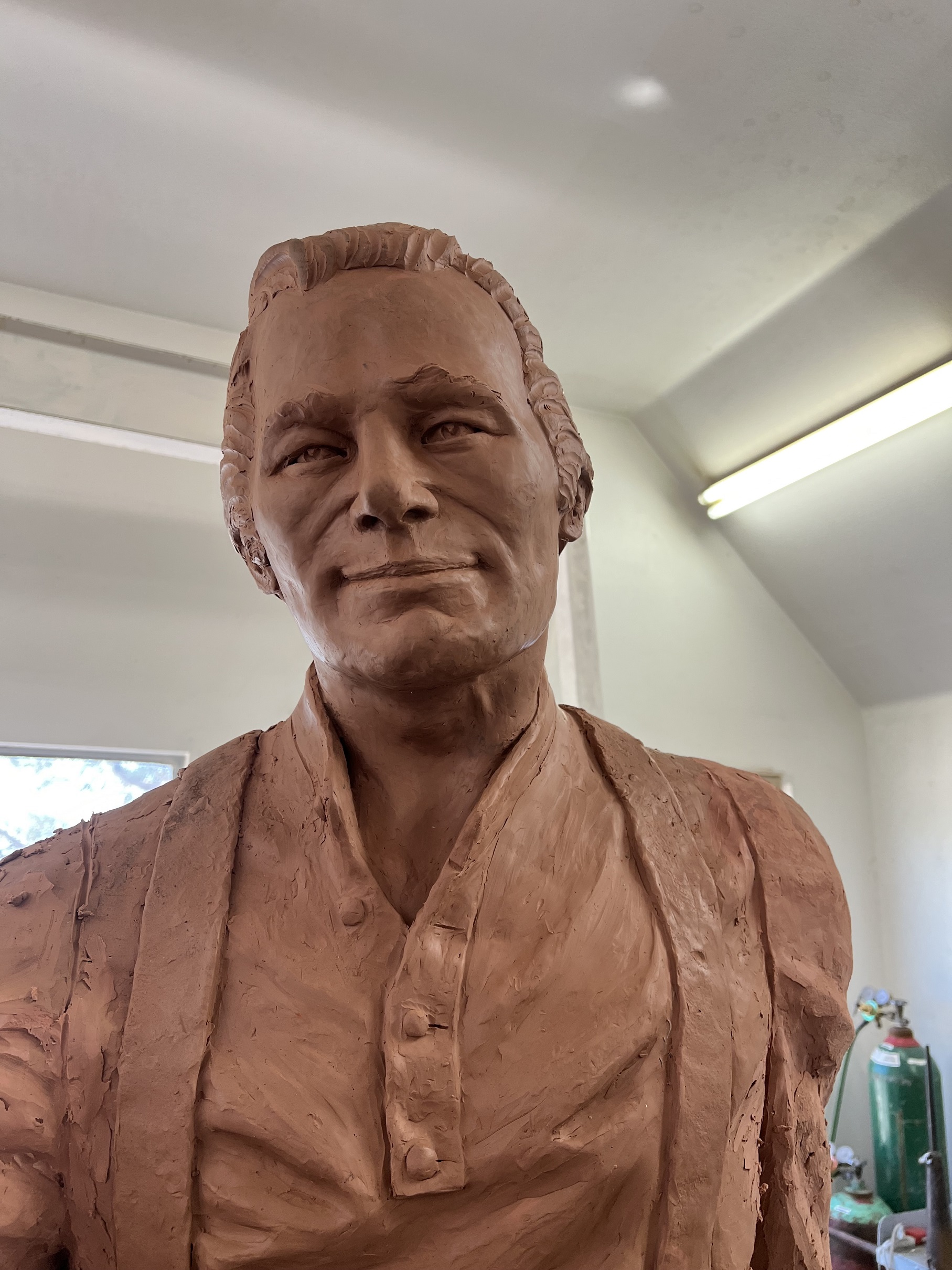 Preliminary life size clay statue of David H. Cannon