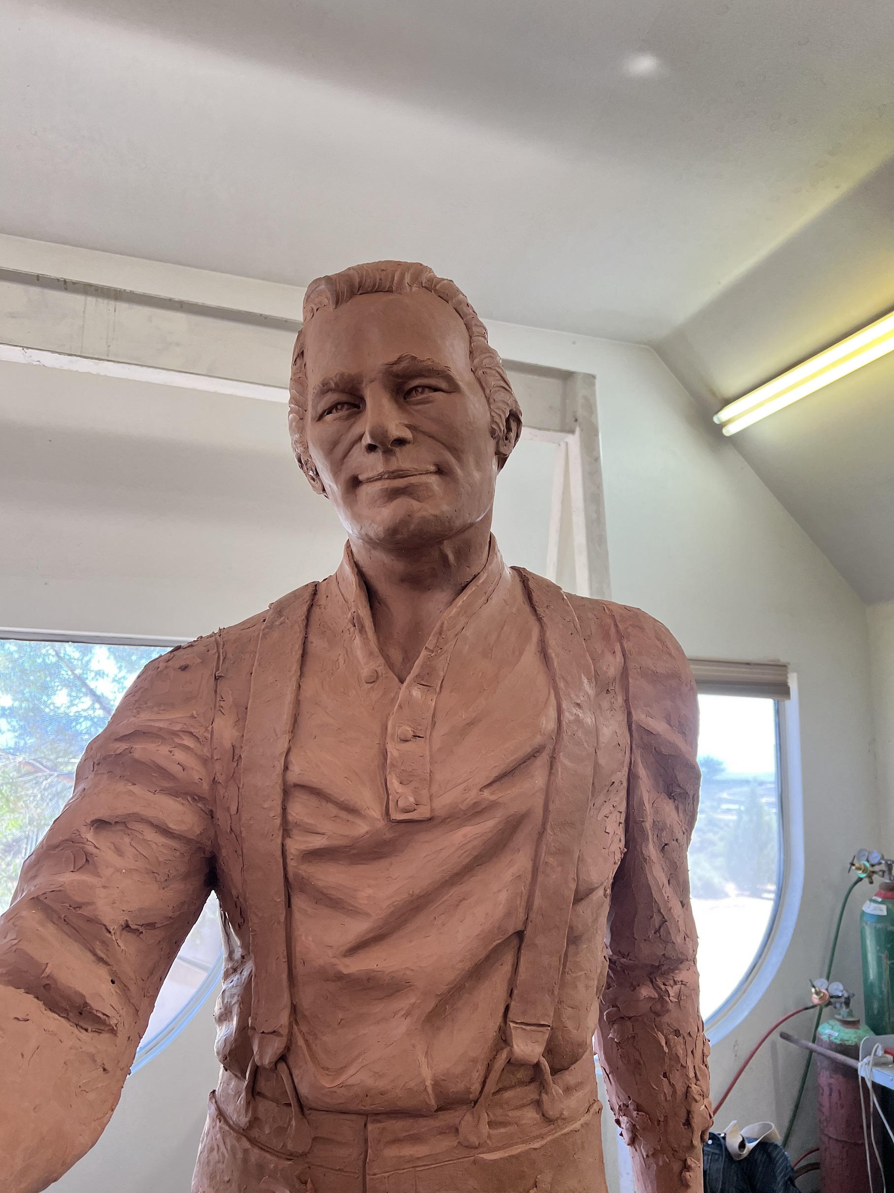 Preliminary life size clay statue of David H. Cannon