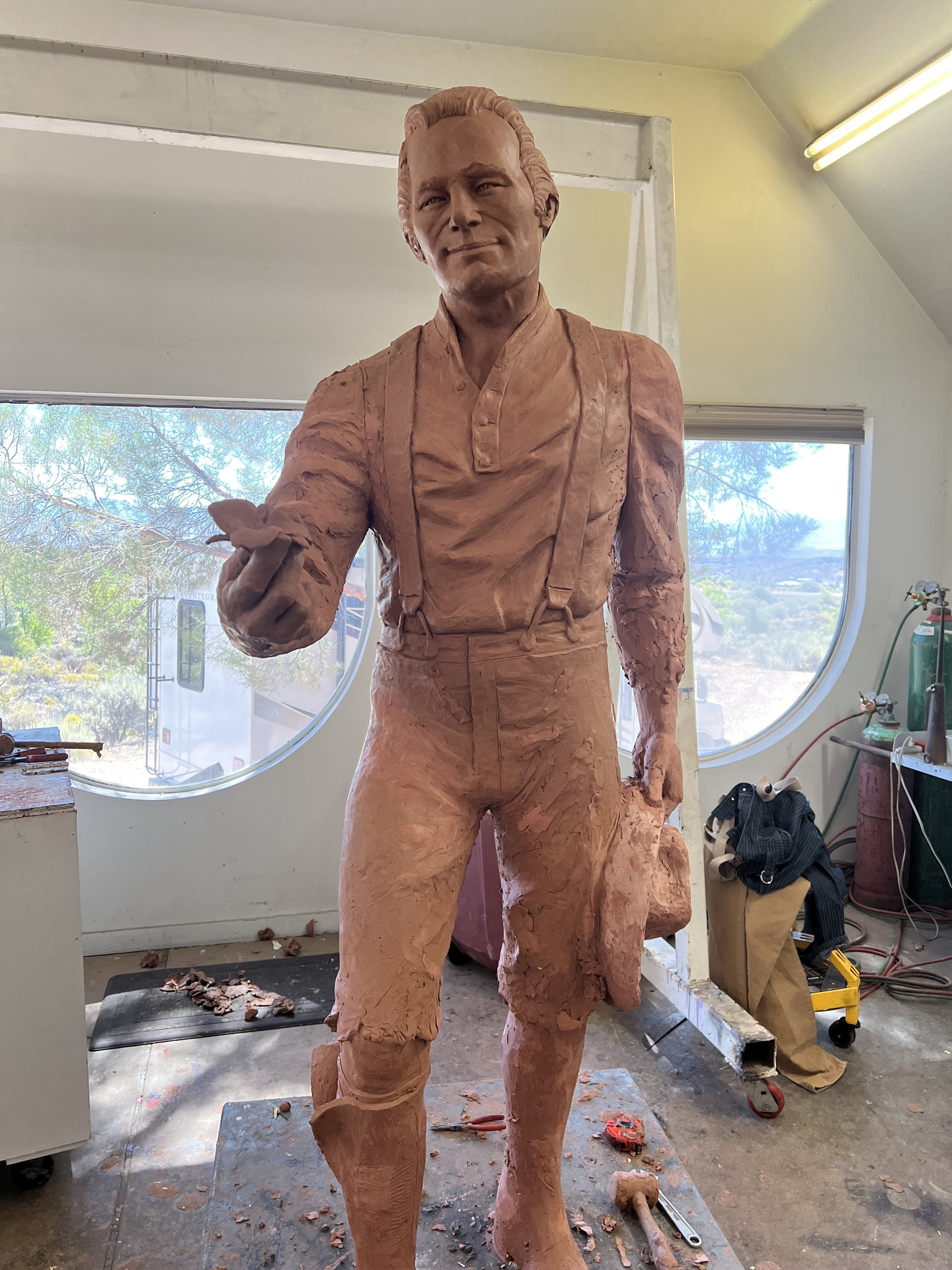 Preliminary life size clay statue of David H. Cannon