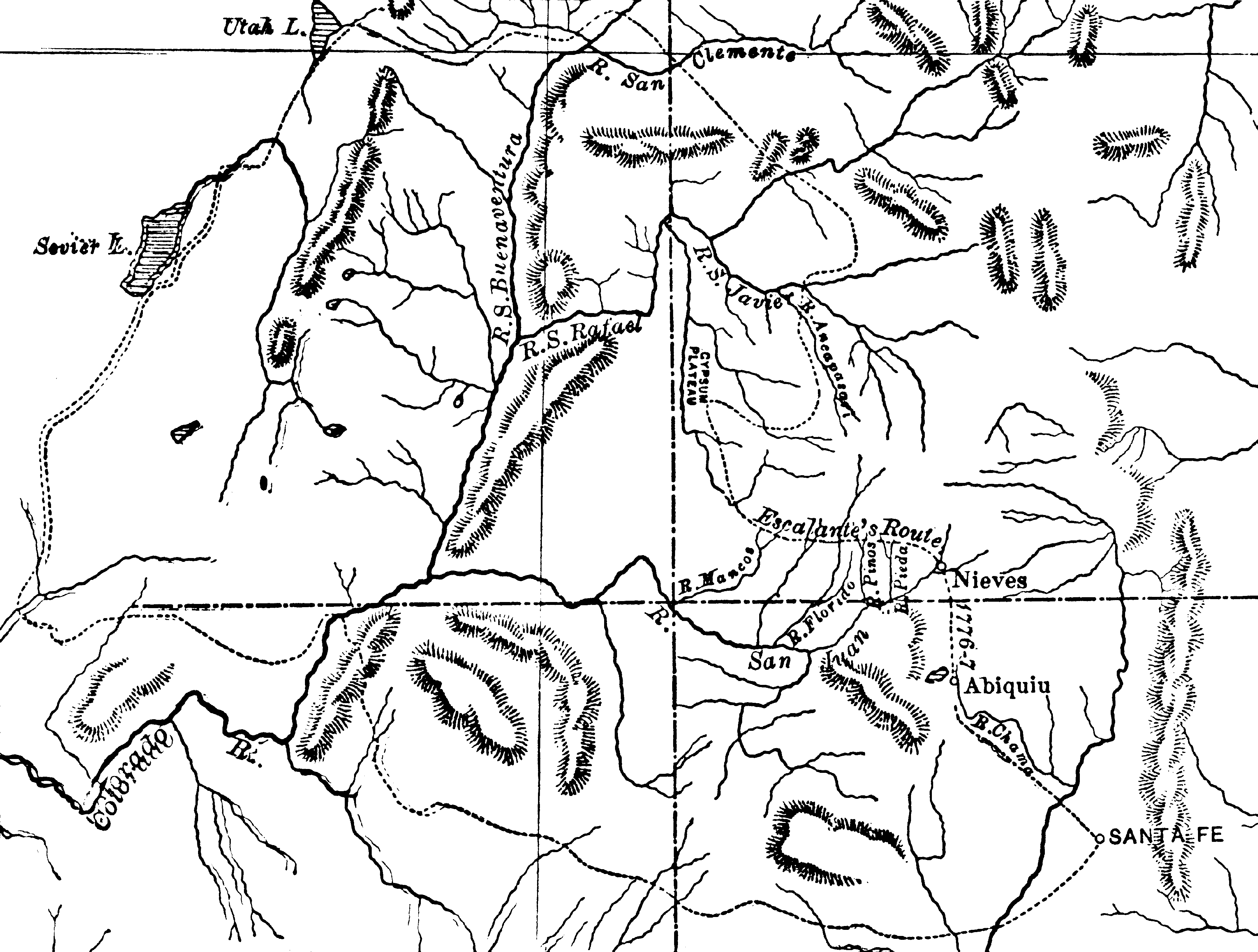 Map of the Dominguez-Escalante Trail