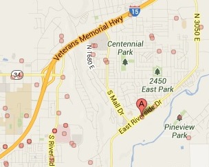 Map of the area around Pine View High School