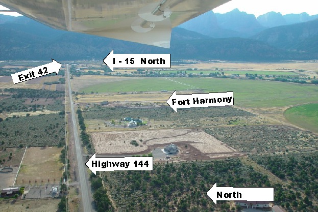 Broad aerial view of the Fort Harmony area