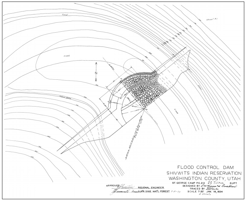 Contruction drawing of the Shem Dam