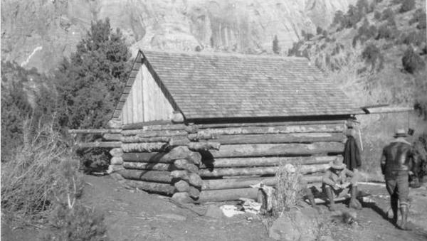 Southwest corner of the newly built Larson cabin