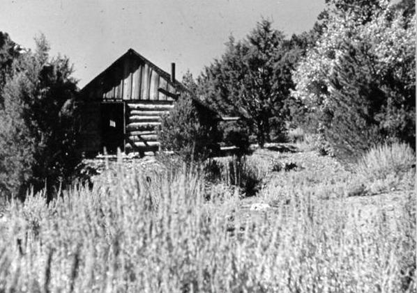 Front of the Larson cabin in 1939